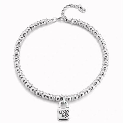 UNOde50 Short Beaded Necklace with Padlock