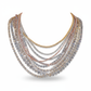 Multistrand diamond necklace on a white background