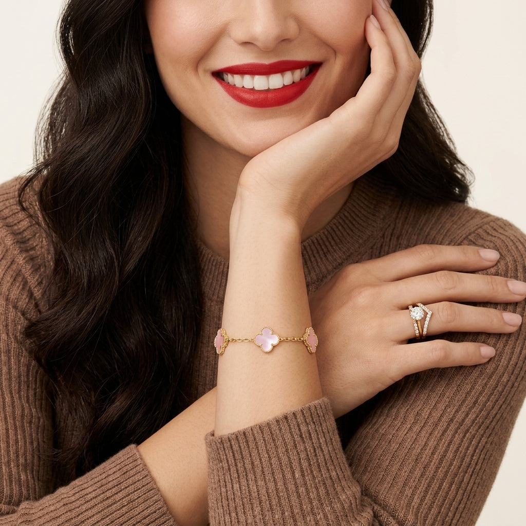 Van Cleef & Arpels Alhambra Bracelet Pink Mother-of-Pearl