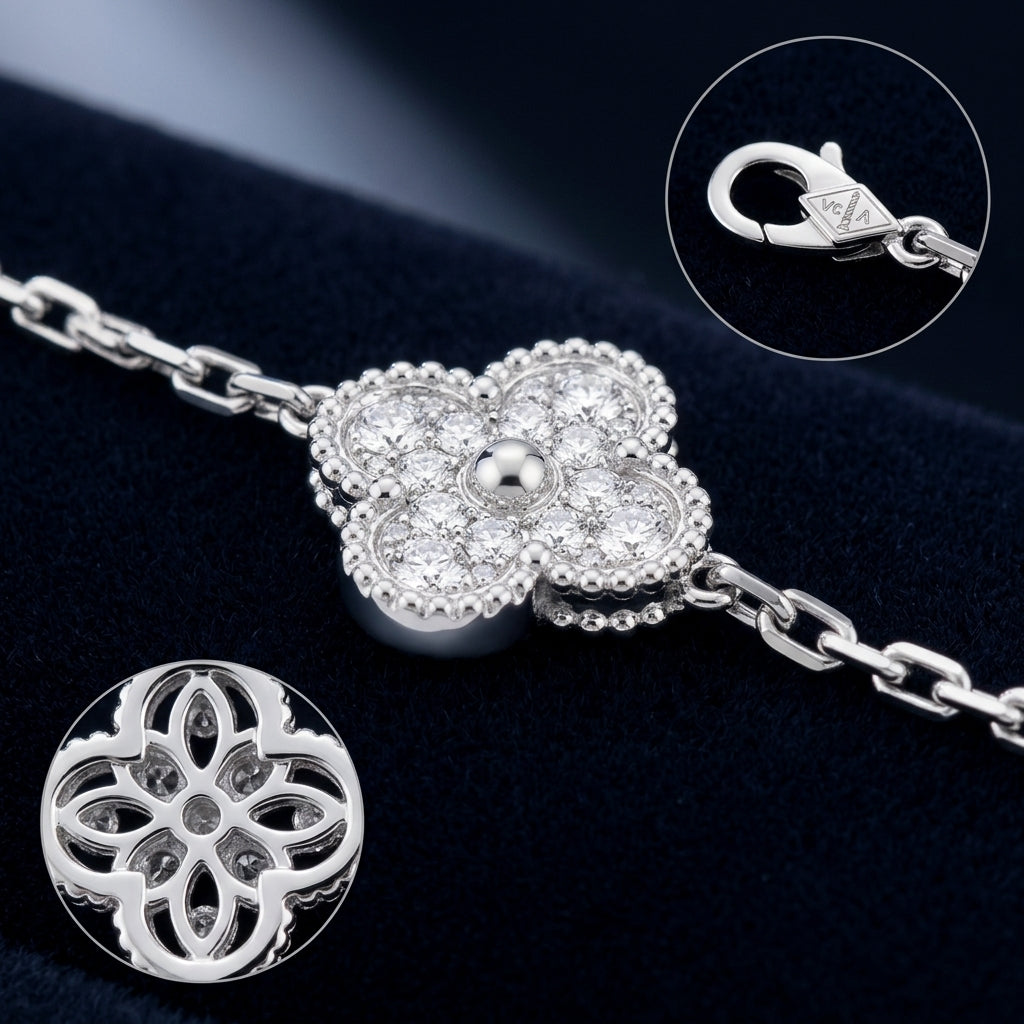 Van Cleef & Arpels Alhambra Bracelet pave diamonds