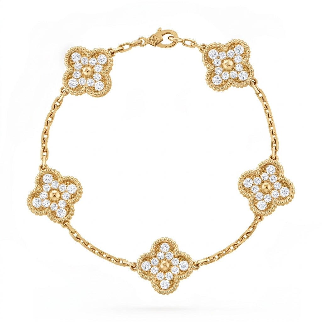 Van Cleef & Arpels Alhambra Bracelet pave diamonds