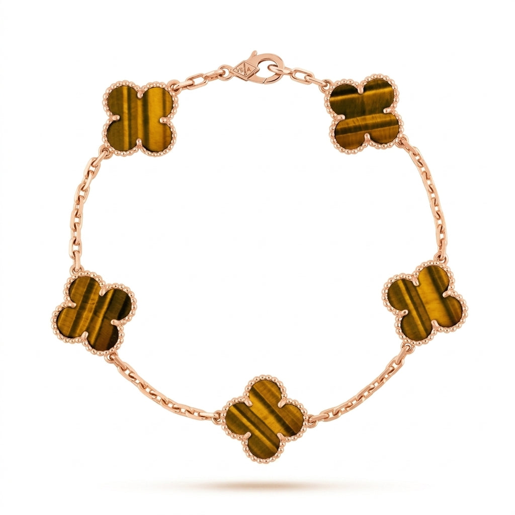 Van Cleef & Arpels Alhambra Bracelet tiger eye stone