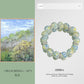 Zerra bracelet with a painting of 'Blooming' by Monet on a green background