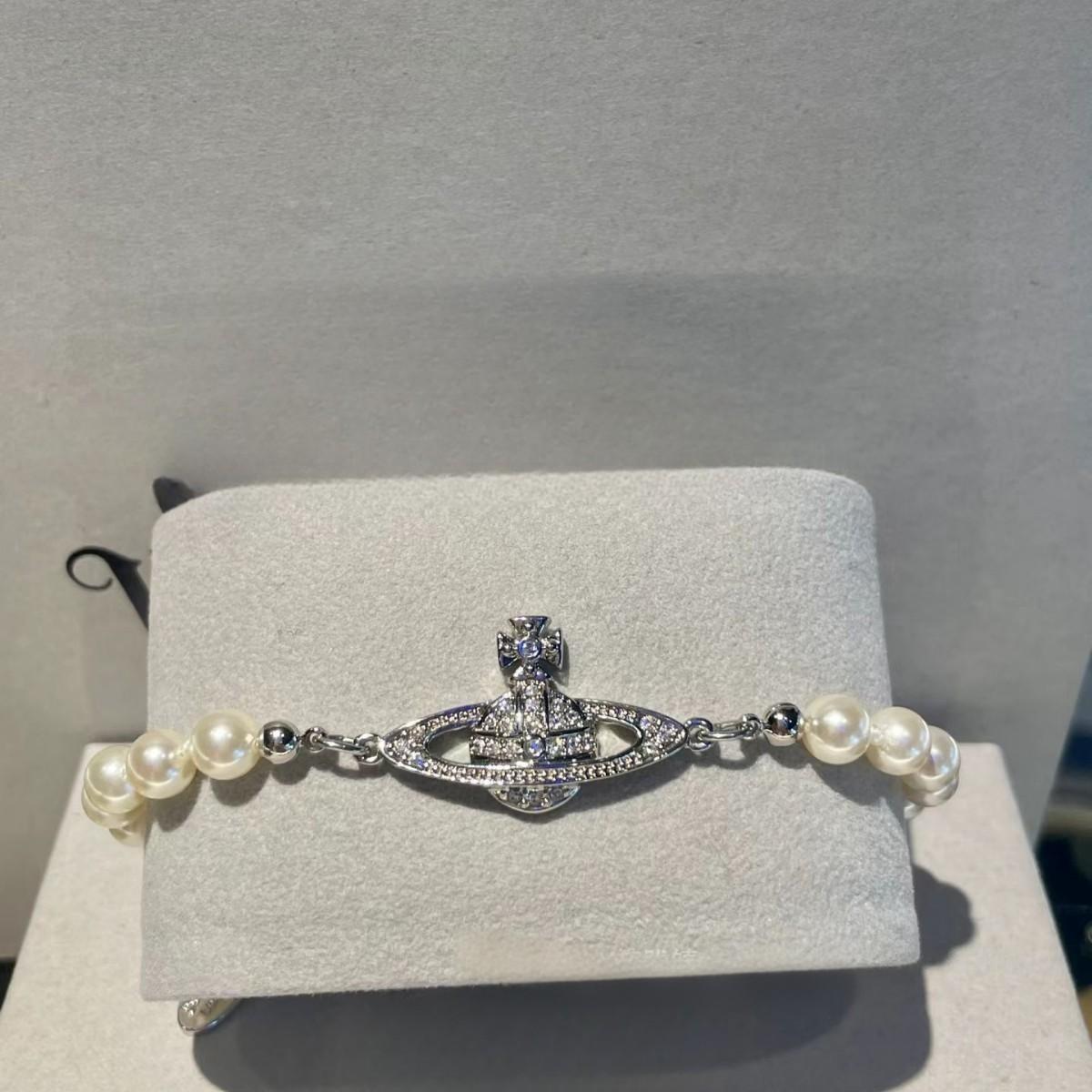 Vivienne Westwood Orb Necklace Choker White 1 Row Pearl Silver Outlet authentic