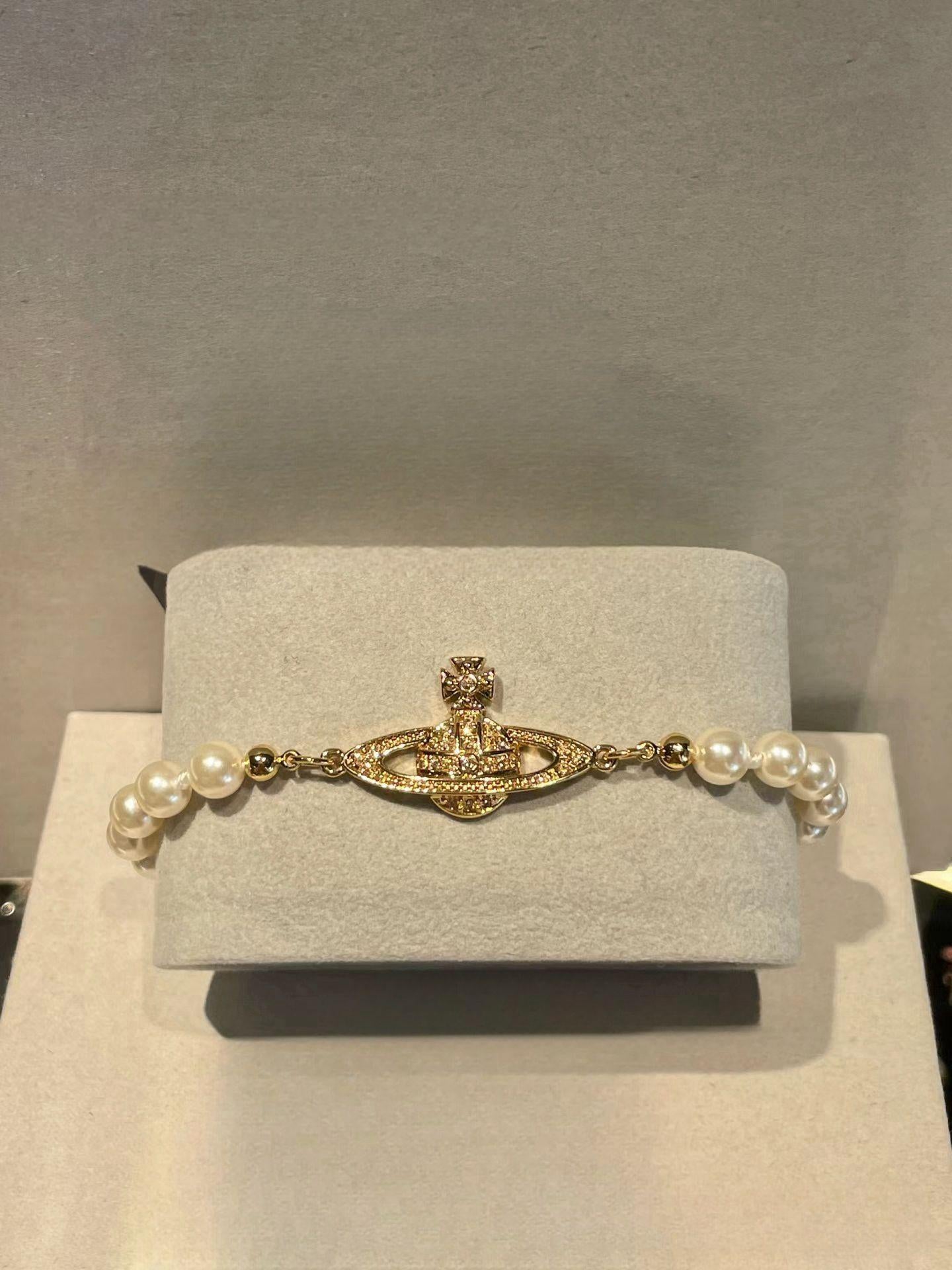 Vivienne Westwood Orb Necklace Choker White 1 Row Pearl Silver Outlet authentic