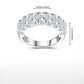 Dimension and measurement details of the double row moissanite half eternity wedding ring.