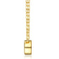 Side profile of gold east-west oval bezel pendant, highlighting sleek and low-profile design