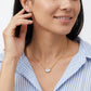 Classic gold east-west oval bezel necklace worn by model, minimalist style for everyday luxury