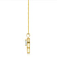 Side profile view of the gold MOM heart moissanite pendant showcasing setting thickness and chain attachment.