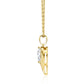 Side profile of gold pear moissanite open heart pendant, showcasing fine craftsmanship