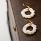 “Handmade baroque mini pearl earrings for women, French vintage style silver hooks