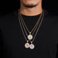 Hip hop S925 silver full iced out moissanite dollar sign medallion pendants in gold silver rose gold on dark background