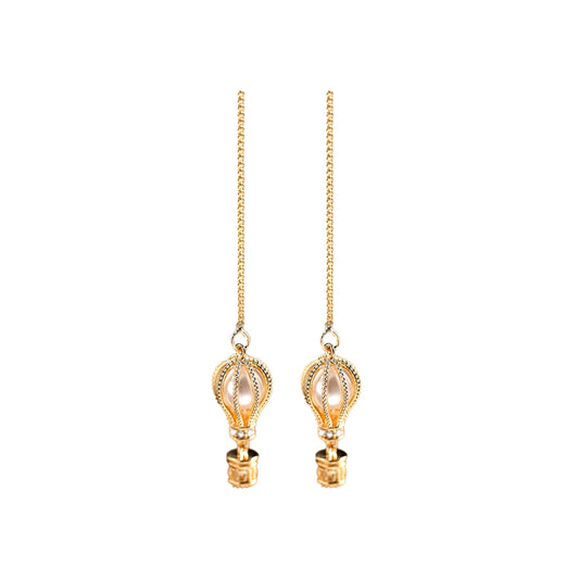 “Hot air balloon long chain drop earrings for women minimalist lightweight elegant jewelry”