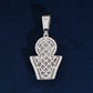 Back view showing lattice hollow inner band and back structure of iced out basketball hoop pendant