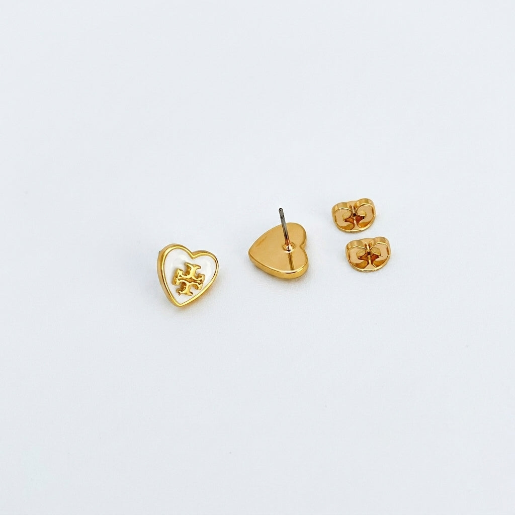 Tory Burch Kira heart stud earrings