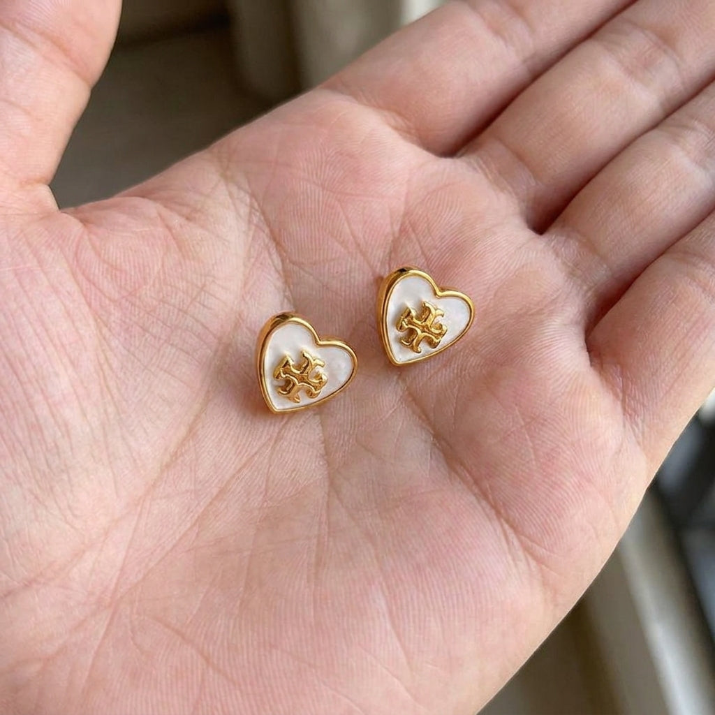 Tory Burch Kira heart stud earrings