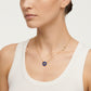 Zerra Jewelry Tory Burch Kira Enamel Pendant Necklace with color block design, featuring a sleek enamel pendant on a delicate chain.