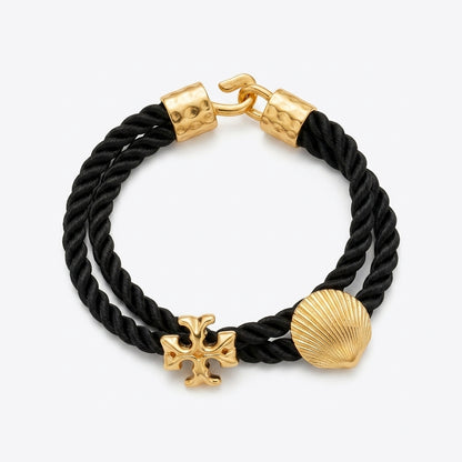 Tory Burch Shell and Kira T Rope Bracelet | Rope Twist Shell