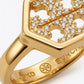 Tory Burch Hexagon Logo Pave Ring | Geometric Diamond Accent