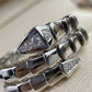 BVLGARI Serpenti Viper 18K White Gold & Pavé Diamond 2-Coil Ring