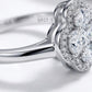 Four-Leaf Clover Oval Moissanite Ring, Cluster