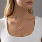 Model wearing the Kate Spade Gold Mom Necklace, an elegant everyday jewelry piece for moms
