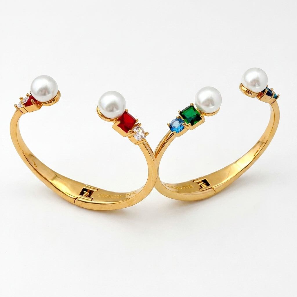 Kate Spade Pearls of Wisdom Red Bracelet featuring red enamel accents and high-luster pearls