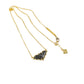 Detailed view of the Kendra Scott bat necklace back, showing the lobster clasp and adjustable single slider bead chain.