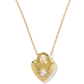 Kendra Scott Bold Heirloom Heart Locket Pendant in 14k gold-plated brass