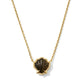 Kendra Scott Brynne Shell short pendant necklace in yellow gold with black mother of pearl stone.