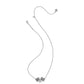 Kendra Scott checkered flag charm necklace angle view showing pattern and silver finish