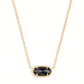 Kendra Scott Elisa gold pendant necklace featuring a signature faceted black stone charm.