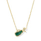 Kendra Scott Golf Gold Short Pendant Necklace featuring a minimalist golf club and ball design
