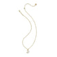 Full view of the Kendra Scott moon necklace chain layout, showing the adjustable slider bead clasp and delicate metal workmanship.