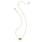 Full view of the gold Kendra Scott Samantha Sun pendant necklace showing the adjustable slider chain.