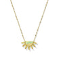 Kendra Scott Samantha Sun short pendant necklace in gold featuring yellow opalescent resin mix.