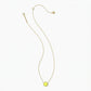 Full view of the gold Kendra Scott tennis pendant necklace highlighting the adjustable closure setup
