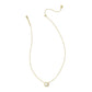 Full view of the gold Kendra Scott Volleyball short pendant necklace showing the adjustable chain link
