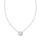 Kendra Scott Volleyball short pendant necklace in silver rhodium with a round white mother of pearl stone