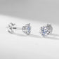 Side view of 6 heart prong crown basket setting on lab grown diamond stud earrings.