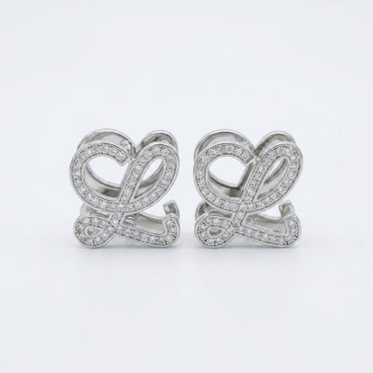Loewe Anagram Geometric Earrings in a polished gold-plated modern logo stud design