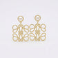 Loewe Anagram gold Pearl Drop Earrings with an openwork logo charm and natural pearl dangle