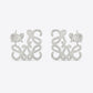 Loewe Anagram Hollow Luxe Stud Earrings in 18k silver-plated openwork design