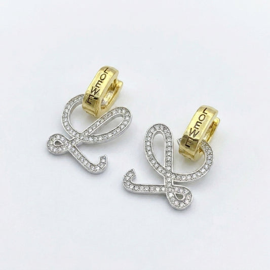 Loewe Anagram L Stud Earrings featuring the iconic quadruple-L insignia in a polished gold finish