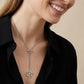 Model wearing LOEWE Silver OT Necklace, a sophisticated statement piece for modern luxury