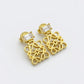 Loewe Silver Anagram Cutout Earrings with pavé crystals in a polished sterling silver finish