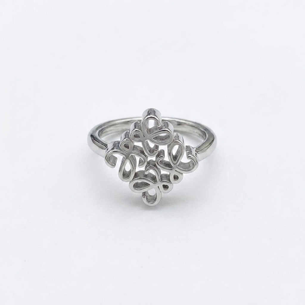 Loewe Silver Anagram Ring featuring the iconic openwork logo in polished silver finish