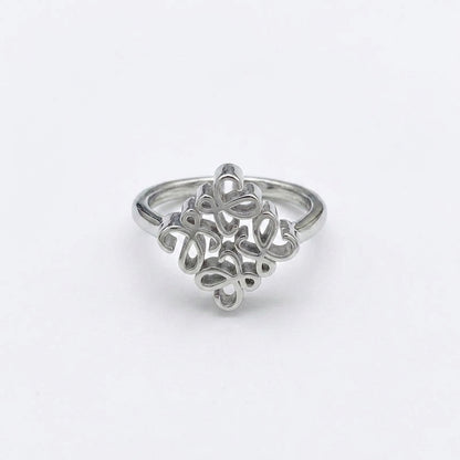 Loewe Silver Anagram Ring featuring the iconic openwork logo in polished silver finish