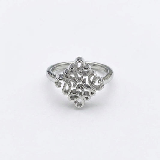 Loewe Silver Anagram Ring featuring the iconic openwork logo in polished silver finish