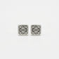 Loewe Silver Anagram Square Stud Earrings in polished sterling silver openwork design